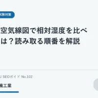 湿り空気線図を見ながら2つの状態点の相対湿度を比較する学生