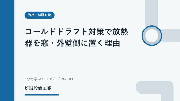 窓・外壁側の冷気の下降とペリメーター側の暖気を示す概念断面図