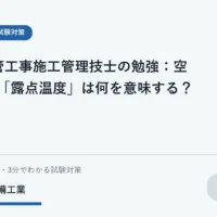 学生が露点温度と結露の関係を学ぶ空調基礎イラスト