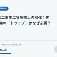 排水トラップ内の封水が排水管側と室内側を水で隔てる概念図
