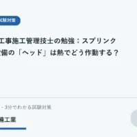 スプリンクラーヘッドの仕組みをノートで学ぶ学生と安全な概念図
