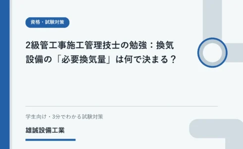 室用途、在室者、汚染物質、適用範囲の関係を示す換気学習用イラスト