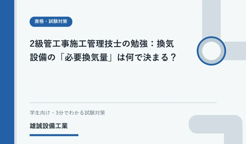 室用途、在室者、汚染物質、適用範囲の関係を示す換気学習用イラスト
