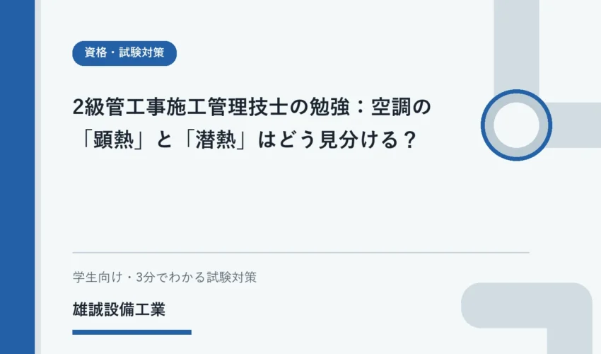 顕熱は温度、潜熱は水分の状態変化に関わることを示す学習イラスト