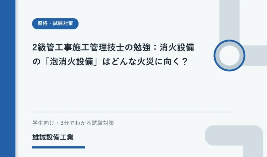 泡が引火性液体の表面を覆う原理を学習する設備学生のイメージ